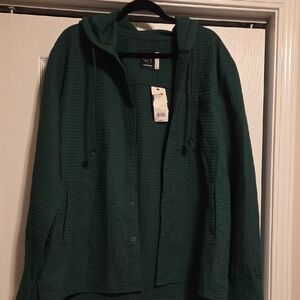 Original Use Forest Green Textured Utility Jacket